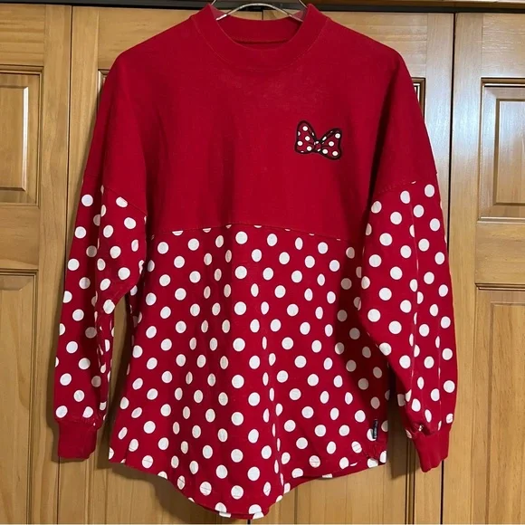 Spirit Jersey Red Polka Dot Disney Shirt Size XS - Picture 2 of 9